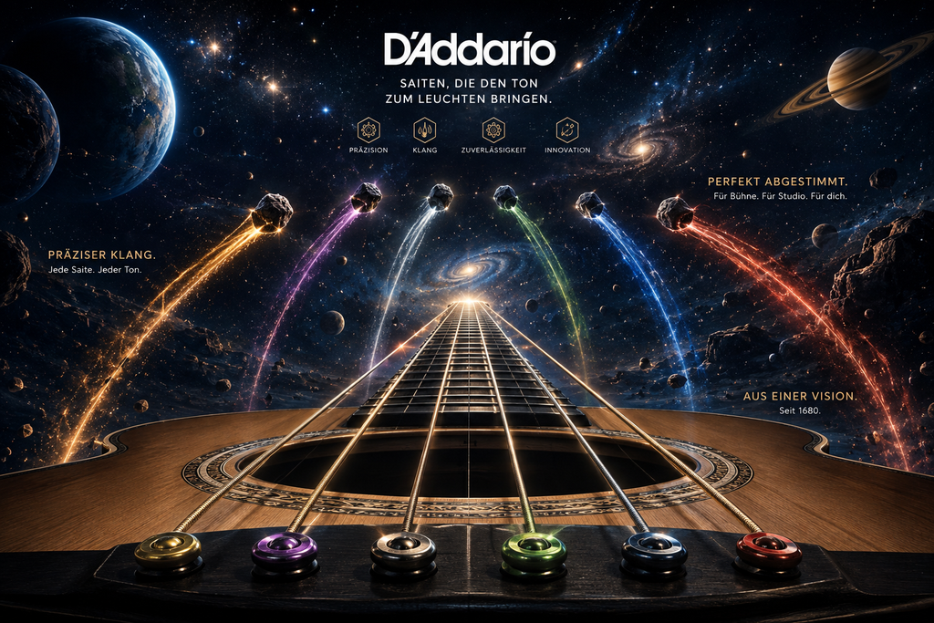 D'Addario Gitarrensaiten auf einer Gitarre